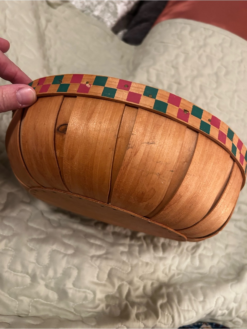 Vintage Wooden Bowl/Slat Basket